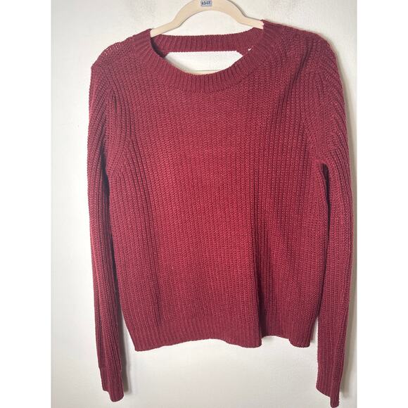 Jack Sweaters - Jack Burgandy Cut Out Back Sweater Sz S